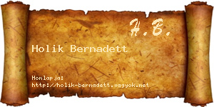 Holik Bernadett névjegykártya
